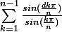 \large \sum_{k=1}^{n-1}{\frac{sin(\frac{dk\pi }{n})}{sin(\frac{k\pi }{n})}}